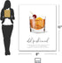 Old Fashioned Cocktail Wall Art: Illustrated Alcohol Posters with Cocktail Recipes