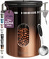 Veken Coffee Canister with Window,Airtight Stainless Steel Kitchen Food Storage Container, Date