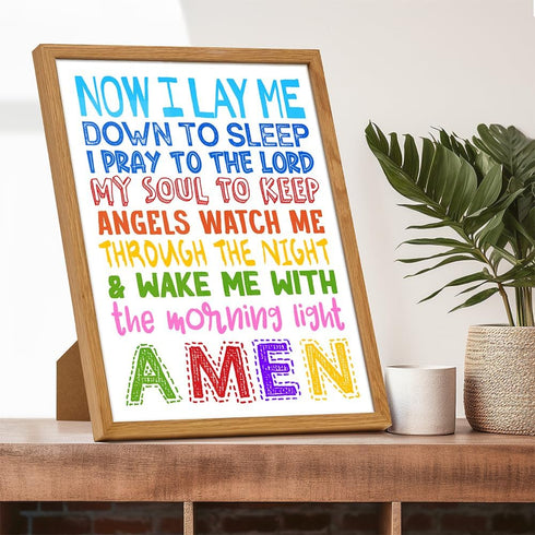 11x14 91 Jesus Christ Bible Verse Wall Art FRAMED - Christian Gifts for Kids - Nursery Decor - Toddler Room Decoration