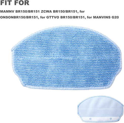Robot Vacuum Mop Pads Replacement Parts - Fit for MAMNV BR150/BR151, ZCWA BR150/BR151, ONSON BR150/BR151