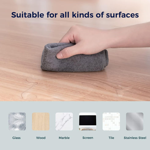 CLICK CLEAN Microfiber Cleaning Cloths, 12-Pack, 12" x 16", Includes 2 Free Bottles and 10 Labels for Cleaning
