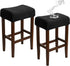 Waterproof Bar Stool Covers Rectangle 2 Pack Black Jacquard Stretchable Backless Barstool