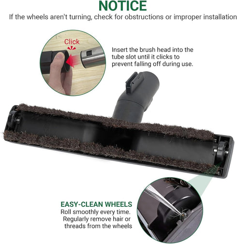 C1 C2 C3 CX1,Natural-Horsehair C1,Complete C2 C3 CX1,Soft EZ SPARES Compatible with Miele Floor Brush for Miele Vacuum