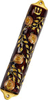 Bless This House Mezuzah Case, Pomegranate Tree Design Judaica, Door Mezuza Case, 4".
