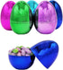 Chochkees 6'' (24-Pack), Jumbo Metallic Fillable Easter Eggs Colorful Plastic Eggs, Stands Upright, Perfect For Egg