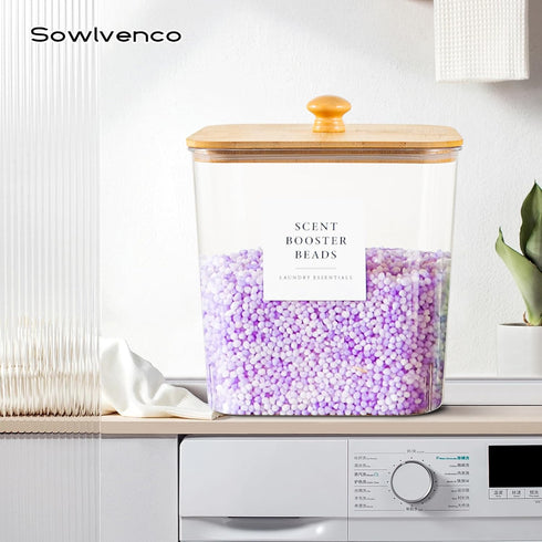 3+1 Pack Laundry Pods Container & Dryer Sheet Holder, Acrylic Square Laundry Room Organization and Storage Jars
