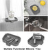 Counter-Grey 4.9"3.2" MicoYang Silicone Bathroom Soap Dishes with Drain Spout-Bathroom and Kitchen Sink