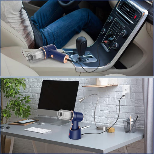 Handheld Vacuum Cordless, Mini Vacuum Cleaner, 8000Pa Desk Vacuum, 120W High Power 2 in 1 Air Duster, Keyboard Vacuum