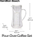 Hamilton Beach Pour Over Drip Coffee Maker, 17 Ounces, Glass Carafe