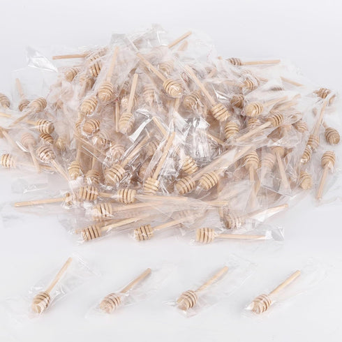 200 Pack 3 inch Honey Dipper Sticks, Mini Wooden Honey Stick Stirrers for Tea