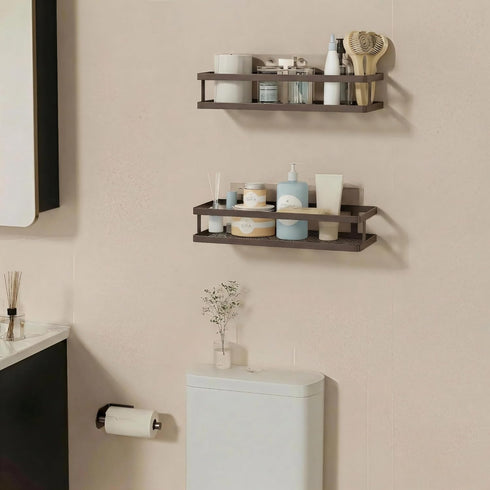 5-in-1 Set, 50LBS PUSDON Shower Caddy & Kitchen Organizer Wall Mount Wide Spice Rack with Paper Towel Holder, Utensil