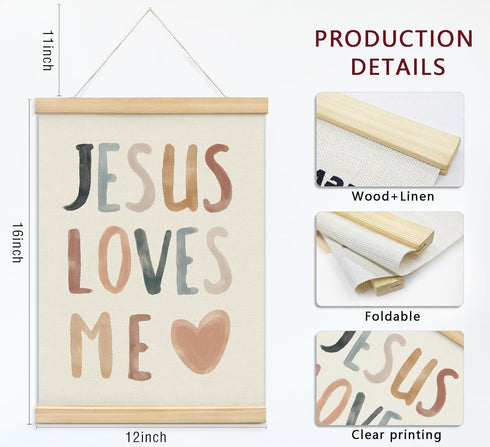foedor 12X16 Set 2 Christian Jesus Nursery Wall Art Decor, Christian Jesus Kids Wall Art Decor, Boho God Decorations