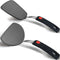 Silicone Spatula Turner Set of 2, 600°F Heat Resistant Cooking Utensils for Nonstick Cookware, Black Pancake Egg Burger