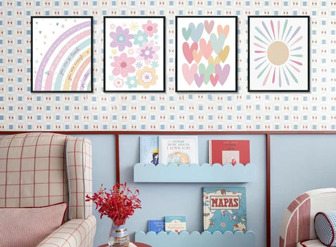 ULEGIE 8x10 Inch Toddler Nursery Girl Kids Room Wall Decor, Boho Rainbow Nursery Wall Decor Poster for Toddler Girls
