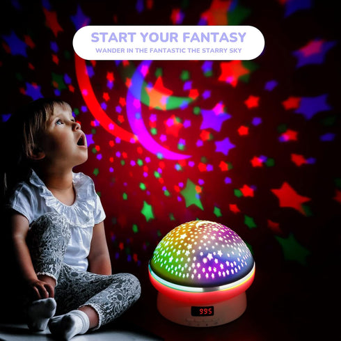 16 Timer Star Light Projector with Remote Control,Rotation and Colors Projection Lamp and Sleep Light,Christmas Easter