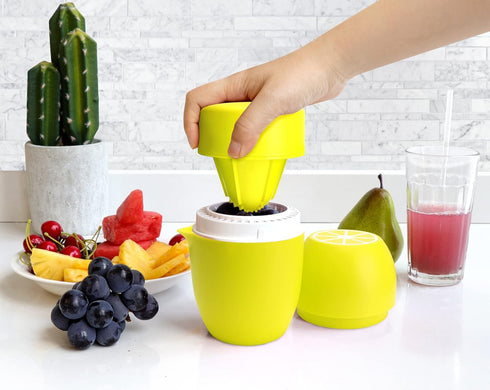Lechin Hand Juicer - Citrus Juicer with Lemon Shape - Hand Lemon Juicer with Two Press Options for Different Fruits
