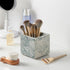 Desk,3.93inch Real Luxurious Natural Marble Toothbrush Holder & Makeup Brush Organizer & Pen Holder for Square Marble
