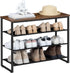 HOOBRO Shoe Rack, 4 Tier Shoe Storage Organizer with 3 Oxford Fabric Shelves, Holds 12-16 Pairs for Entryway Closet
