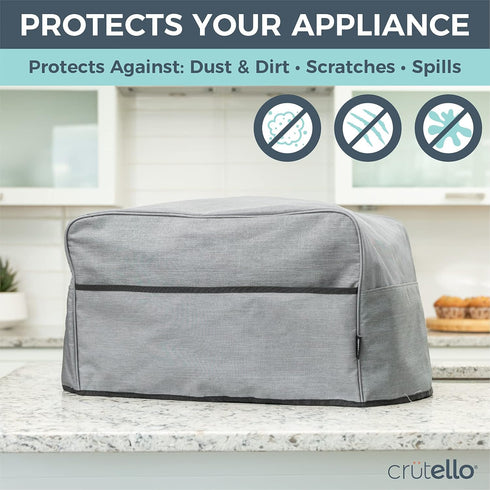 Crutello 9 Slice Toaster Oven Cover - Durable Kitchen Appliance Dust Cover with Storage Pockets