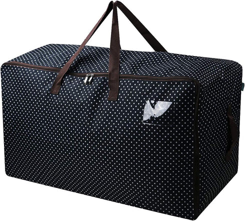27.5 x 16.5 x 13.8, 3-Side Zip Open Storage Bag for Christmas Trees, Black Dots