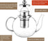 900ml CNGLASS Glass Teapot with Removable Infuser,Clear Tea Kettle Stovetop Safe,Blooming and Loose Leaf Tea Maker