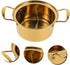 Golden Stainless Steel Small Hot Pot with Divider, Individual Cooking Pot for Noodles, Milk