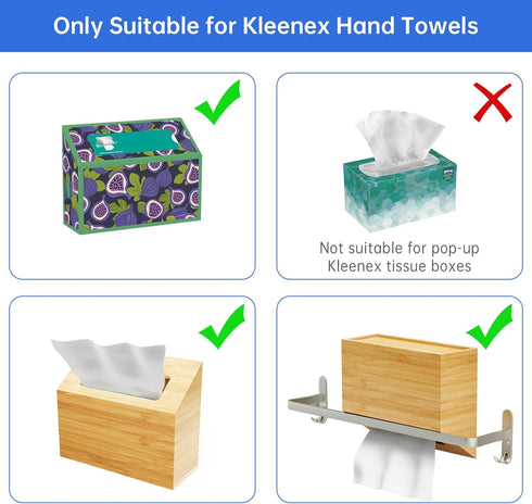 NiHome Hand Towel Box Cover for Kleenex, Natural Bamboo Tissue Box Cover for Home, Office, Bathroom Decor, Fits