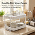 2-Tier Countertop Zosenley Cup Drying Rack with Removable Drainboard, Rust-Proof Iron Mug Organizer, Multi-Purpose