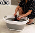 SAMMART 28L (7.4 gallon) Collapsible Plastic Laundry Basket-Oval Tub/Basket - Portable Washing Tub, Water capacity: 22L