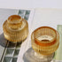 Set 4, Woho Gold Candlestick Holder of Tapered Candlestick Holders for Table Centerpiece, Glass Taper Candle Holders