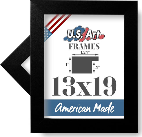 13x19-Inch Picture Frame, Smooth Wrapped Finish, Satin Black, 100% American Wood Composite MDF