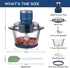 La Reveuse Food Processor, Electric Chopper with 7-Cup Glass Bowl, 300W, Blue