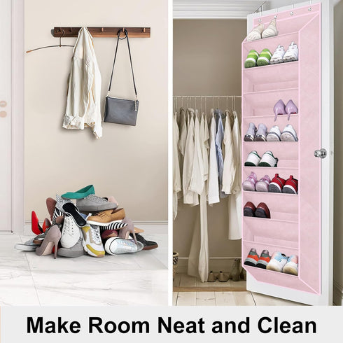 Closet, SLEEPING LAMB Over The Door Shoe Organizer for Kids Sneaker Storage for Hanging Shoe Rack for Door with Large