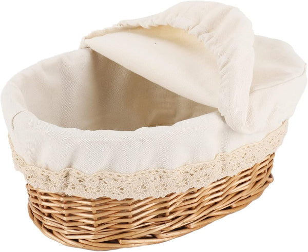 YAHUAN Round Bread Basket Serving Woven Bread Baskets Wicker Basket Sourdough Proofing