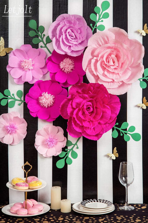 3D Letjolt Giant Paper Flowers Decoration for Wall Artificial Flowers Wedding Backdrop Handcrafted Rose for Baby Shower