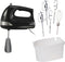 Hamilton Beach 6-Speed Electric Hand Mixer, 275 Watts with Whisk, Dough Hooks, Easy Clean Beaters, Black