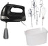 Hamilton Beach 6-Speed Electric Hand Mixer, 275 Watts with Whisk, Dough Hooks, Easy Clean Beaters, Black