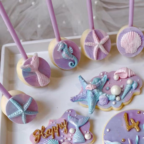 Starfish Silicone Fondant Mold, Marine Theme Cake Molds for Sugar Cake Decorating, Cupcake Topper