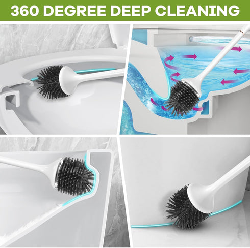 pafyh Set,Toilet Electric Toilet Brush and Holder Bowl Brush,Wireless Electric Spin Scrubber,with Silicone Brush Head