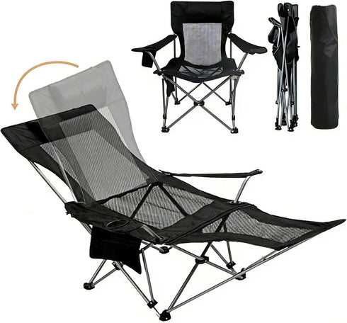Zero Gravity Chair Reclining Folding Chair with Removable Footrest and Pillow &