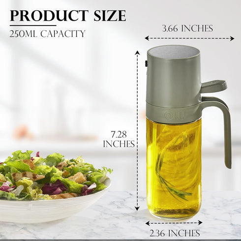 250ml/8.3oz KITEXPERT Olive Oil Sprayer for Cooking - Versatile Olive Oil Spray Bottle for Cooking - Oil Spritzer