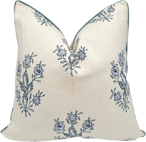 Jillien Harbor The Mary Blue and White Decorative Throw Pillow Cover Floral
