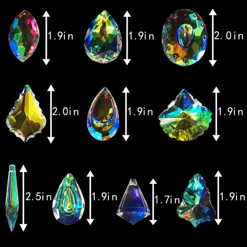 10pcs H&D HYALINE & DORA Coloful Crystal Chandelier Lamp Lighting Drops Pendants Prisms Hanging Glass Prisms Parts