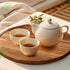 Kigley 4 Pcs Acacia Wood Lazy Susan Organizers, Non Skid Kitchen Turntable for Spice, Olive Oil Storage (14 Inch)