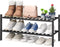viewcare 2-Tier Black Bamboo Shoe Rack for Entryway, Stackable | Foldable |