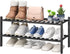 viewcare 2-Tier Black Bamboo Shoe Rack for Entryway, Stackable | Foldable |