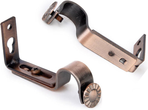 Ogrmar Heavy Duty Curtain Rod Brackets for 3/4 or 5/8 Inch Rod, 4 Pack (Bronze)