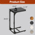 WLIVE C Shaped End Table, Small Couch Side Tables with Metal Frame, Sofa Table TV Tray for Living Room, Bedroom, Relief