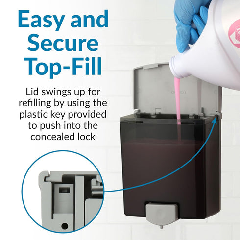 Bobrick B-40 Manual Wall-Mounted Soap Dispenser - 40 fl oz Capacity, ADA Compliant