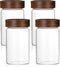 MOLADRI 26 oz/850 ml Clear Glass Storage Canister with Airtight Wooden Lid, Small